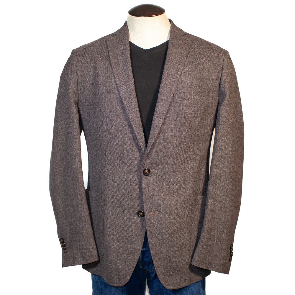 Cremieux Classics Sport Coat Men's Sz Large Light Weight Brown 100% Wool Blazer